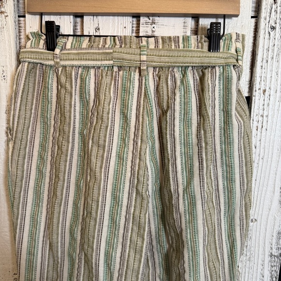 Harper By‎ Block Boho Pants Paperbag Waist Jr Size XL Stripe Earthy Belt Pockets - Picture 7 of 11